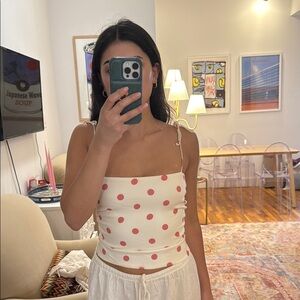 Polka Dot Spaghetti Strap Top